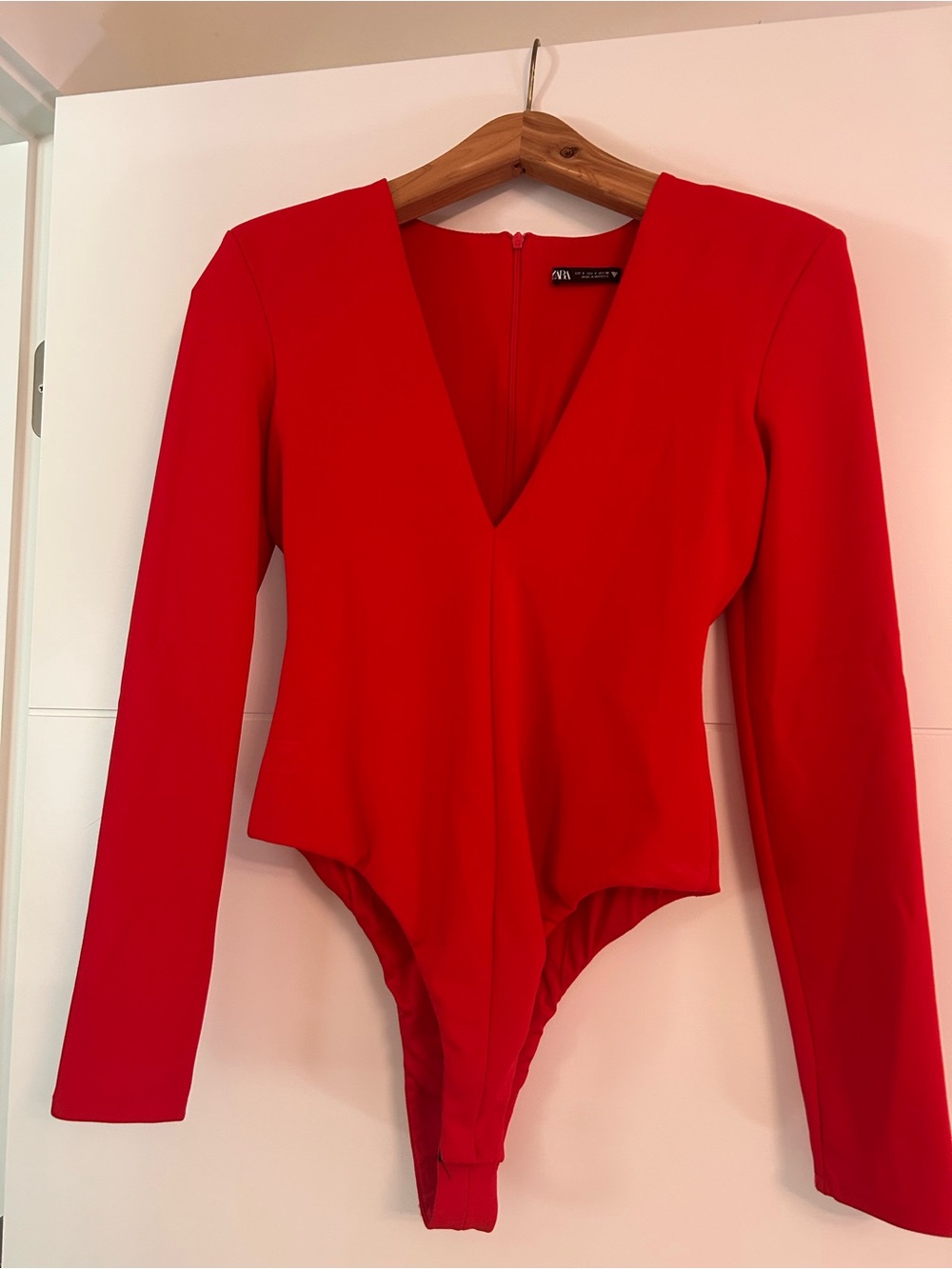 Zara Bright Red Dress Top Bodysuit